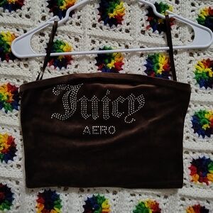 Juicy Couture x Aero Brown Rhinestone Tube Top